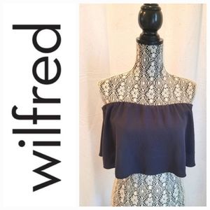 ARITZIA Wilfred 'Bonaventure' Crop Top/Blouse Charcoal Grey Sz